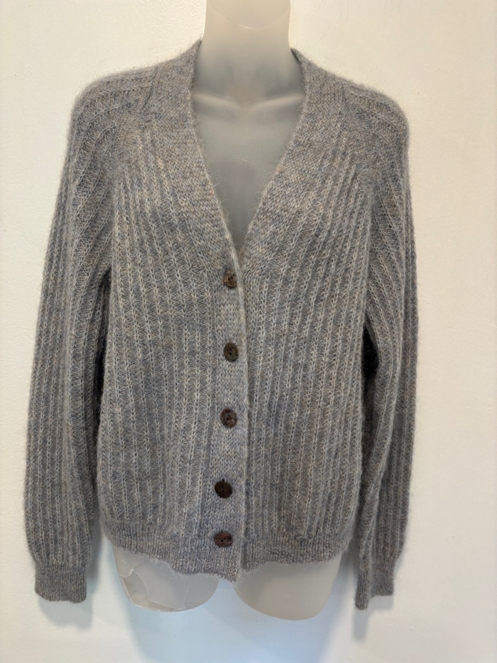 POETRY Gray Cardigan Baby Alpaca Sweater Size 4